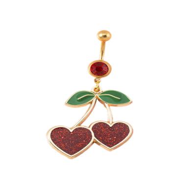 China Cute Luxury Body Jewelry Flower Leaf Navel Belly Button Piercing Ring for sale