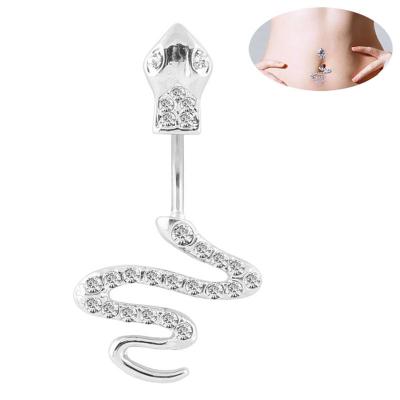 China 14G Body Jewelry Cute Dangling Snake Navel Piercing Ring for sale