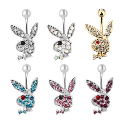 China Wholesale Designer Cute Personalize Surgical Stainless Steel Cute Bunny Belly Ring for sale