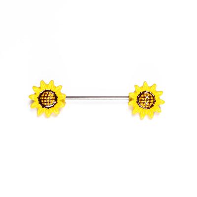 China FASHIONABLE Stainless Steel Surgical Body Sunflower Nipple Piercing Rings for sale