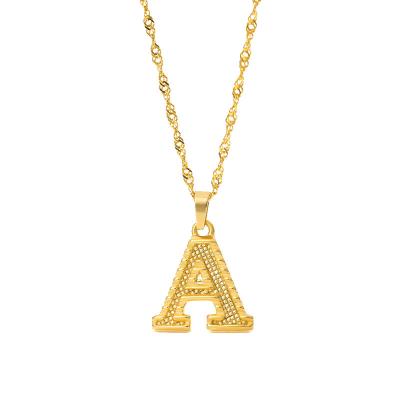 China Hot Sale Stainless Steel Fashionable Gold Plated Letter Initial Pendant Necklace for sale