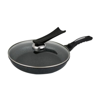 China Minimalist Professional Manufacture Kitchen Cooking Non Stick Pan With Lid Medical Stone Frying for sale