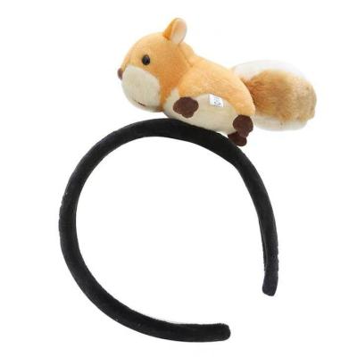 China cute plush squirrel stuffed headband/decorative plush brooch headband for sale