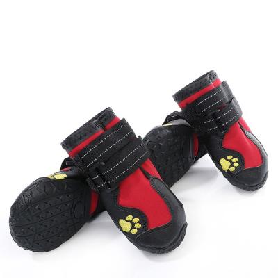 China Autumn And Winter Warm Dog Stored Outdoor Shoes Waterproof Dog Boots Pet Border Shoes for sale