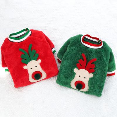 China Stocked Coral Pet Christmas Costume Velvet Christmas Clothes Dog Clothes for sale