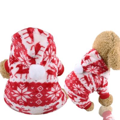 China Hot Stocked Pet Christmas Costume Coral Velvet Red Deer Festive Design For Dog Clothes for sale