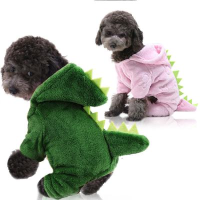 China Thick Stocked Pet And Clothes Warm Quadruped Dinosaur Made Into Pet Clothes for sale