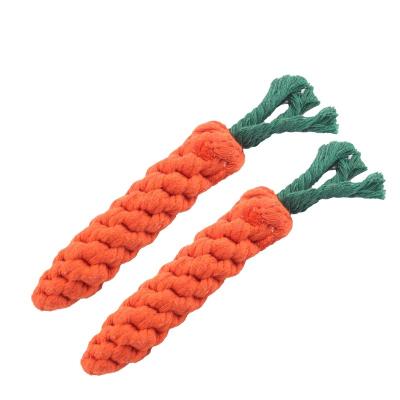 China Pet Toys Dog Bite Chew Toys Carrot Cotton Rope Toy Cotton Rope Pet Stocked Weaving Supplies for sale