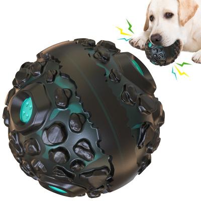 China Hot Selling Stocked Amazon Pet Supplies New Toy Squeaky Meteorite Pet Ball Tooth Grinding Ball For Dogs for sale