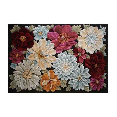 China Non-slip Short Plush Printed Flowers Rugs Bedroom Area Rugs Slippery Resistance Hallway Blankets for sale