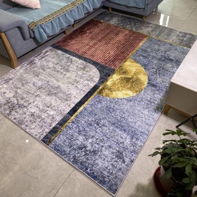 China Fashion Washable Design Area Rug Luxury Shiny Crystal Velvet Non-slip Decorative Washable Blanket For Living Room for sale