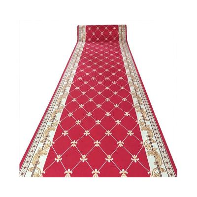 China Washable Modern Commercial Nordic Hallway Upholstering Long Hallway Runner Red Blue Gold for sale