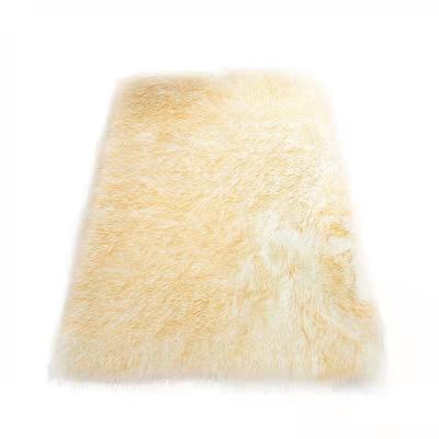 China Washable Long Hair Sheepskin Rug Mats Fluffy Rug Carpet Area Blanket in Bedroom for sale