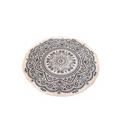 China Eco-friendly Retro Nordic Round Carpet Bed Cover Sofa Tea Table Mat Woven Decoration Eco-friendly for sale