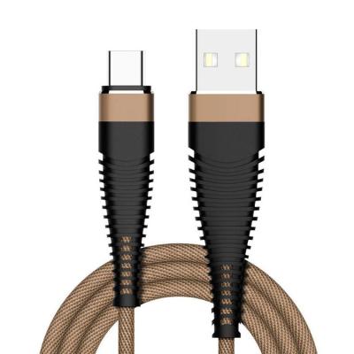 China High Tensile Type-C USB MP3/MP4 Player Cable 2.4A Braided Data Sync Mobile Phone USB Charger Fast Charging Cable for sale