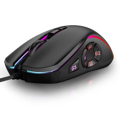 China Macro Gaming Turbo Fire Key 7200dpi Sensor USB Connector Win 10 Buttons Blue Gaming Mouse for sale