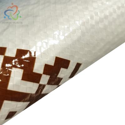 China Recyclable PP Coated Printed Woven Fabric BOPP Laminated Glossy Fabric Coating With Waterproof for sale