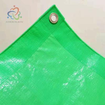 China New Green Color Water Resistant 150g HDPE Tarpaulin Material Waterproof PE Coated Tarpaulin Industrial Fabric for sale