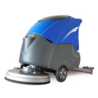 China Hand Push Floor Scrubber Battery Type Hotels Floor Scrubber Wireless Battery Type Sweeper for sale