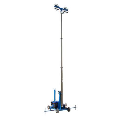 China 4x120W LED mobile lighting tower/gasoline generator light tower/pneumatic lighting mast for sale