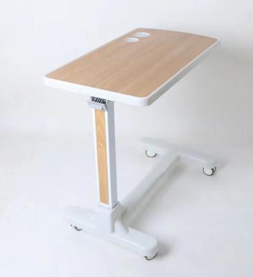 China Used in hospital height adjustable hospital medical mobile lifting patients dining over bed bedside table overbed table with wheels for sale