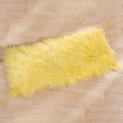 China Anti-slip 100% Genuine Soft Long Hair Wool Tibet Sheepskin Decorative Blanket for sale