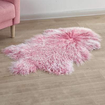 China Eco-Tan Factory Price Bedroom Carpets 100% Warm Sale Tibet Fur Blanket Tibet Lambskin Blankets And Rugs For Floor for sale