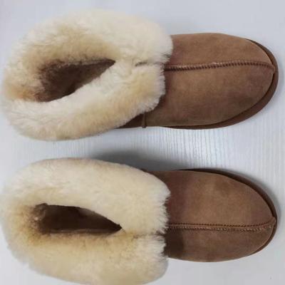 China 2021 Best-selling Women's Sweat-absorbent home slippers with anti-slip unique sheepskin fur slipt Australia cow indoor warm slipper for women for sale