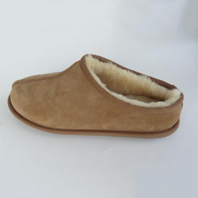 China Australia Factory Wholesale Men's Sheepskin Fur Sweat-absorbent Winter Warm Men's Indoor Slippers Home Slippers for sale