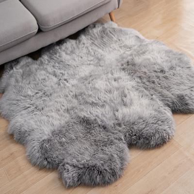 China Large Eco-friendly Genuine Sheepskin Blanket With China Supplier Floor 6*pelt Sheepskin Blanket 100% Real Wool for sale