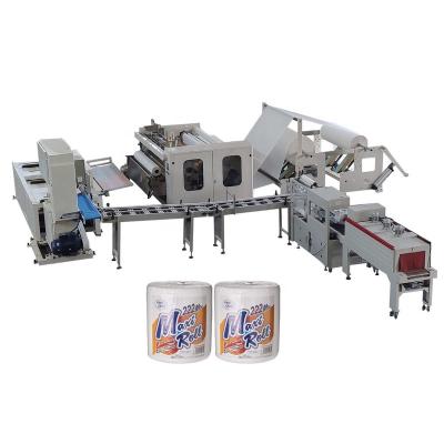 China Automatic Labeling Hotels Maxi Roll Kitchen Towel Paper Making Machine Production Line for sale