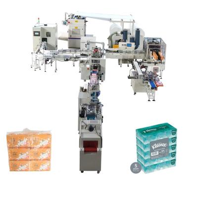 China Automatic Good Price Hotels Box And Bags Packing Facial Tissue Paper Machine Production Line for sale