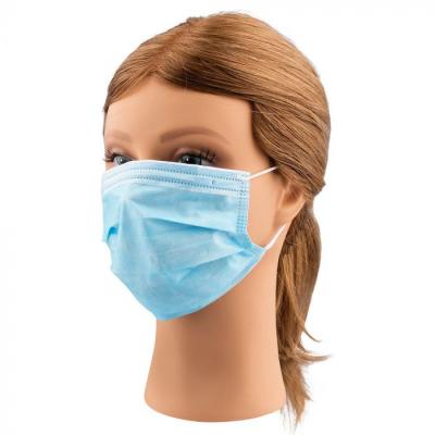 China Eco - Friendly Disposable Face Mask Blue Box Of 50 for sale