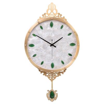 China Antique Style Luxurious and fashionable pure copper decoration silent clock living room home custom crafts home wall decoration wall clock for sale