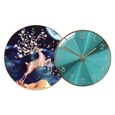 China Antique Style 12 inch modern living room wall clock crystal ceramic paint decoration silent household luxury digital wall clock for sale