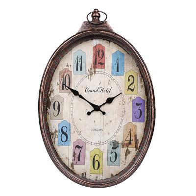 China Art Deco American retro wall watch personality living room silent wall clock home creative clock European pocket watch atmospheric quartz for sale