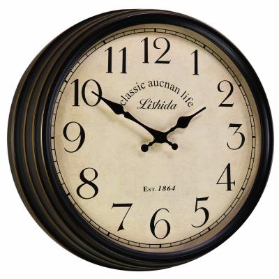 China Antique Style American retro silent living room wall decoration technology clock European antique creative metal wall clock for sale