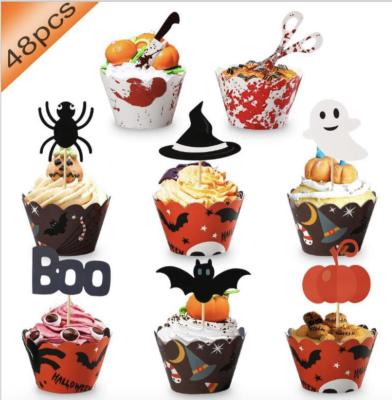 China 2020 Halloween Cake Topper Decorations Haunted House Wizard Cupcake Topper Ghost Cake Decoration for sale