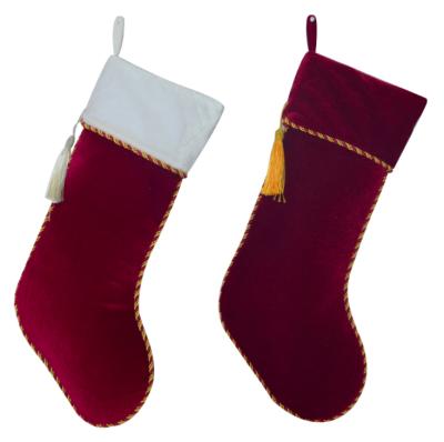 China Popular Wholesale Empty Christmas Gift CS005 Sock Velvet Stocking Christmas for sale