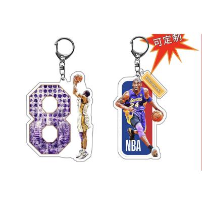 China 3D Souvenir Promotional Gifts Customize ODM Basketball Stars Plastic Acrylic Key Ring Tag for sale