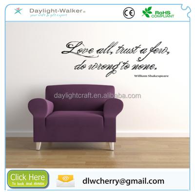 China WALL STICKER Peel & Stick Wandtattoo Reusable Quote Self Adhesive Wall Stickers for sale