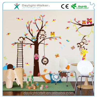 China WALL STICKER fashion PVC kids wall decal /kids room animal and flower vinyl sticker for sale