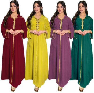 China Islam Soft Clothing Women Lady Abaya Long Sleeve Muslim Kaftan Hooded Casual Dress for sale