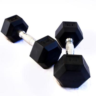 China Abrasion resistance and suitable for home gym dumbbell weightlifting dumbbell exercise rubber fitness training equipment for sale