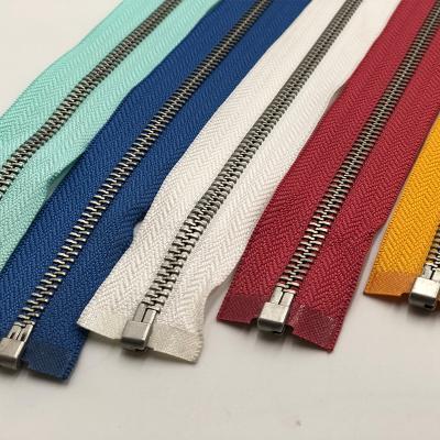 China Other 8# Metal Zipper Open End For Handbags Open End Zipper Pin Resin Zipper for sale