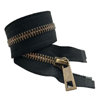 China Other Manufacturer Custom 3# 5# 8# Open End Metal Long Chain Narrow Zipper Zipper For Handbags/Clothes for sale