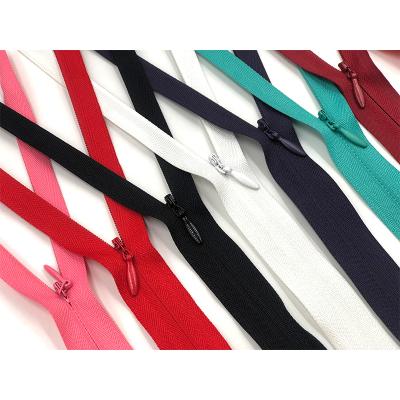 China Other 70cm/75cm colored end 3# invisible end zipper hidden zipper for dress and hometaxtile for sale