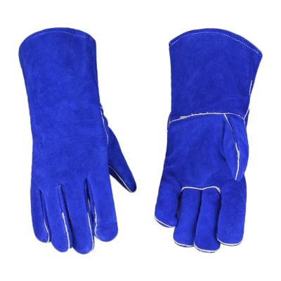 China Custom Made High Quality Cowhide Leather Welding Gloves Anti-Slip 14inch or 16inch for sale