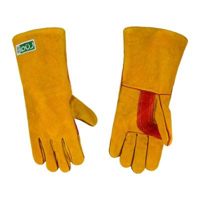 China Arc Resistant TIG Leather Welding Gloves Argon Cow Split Leather Hand Work Safety Welder Stinger Wholesalers for sale