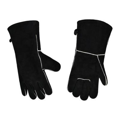 China Puncture Resistant 14 16 Inches Leather Welding Work Gloves With Full Reinforced Palm for sale